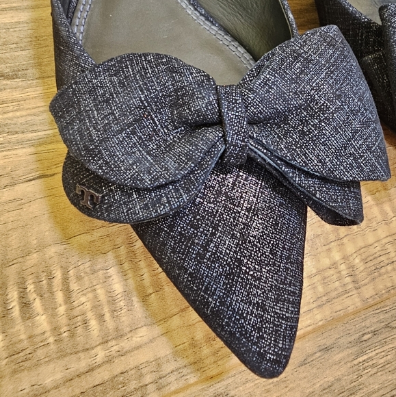 Tory Burch "Rosalind" Denim leather Pointed Toe Flats, size US 8.5 - Picture 13 of 17